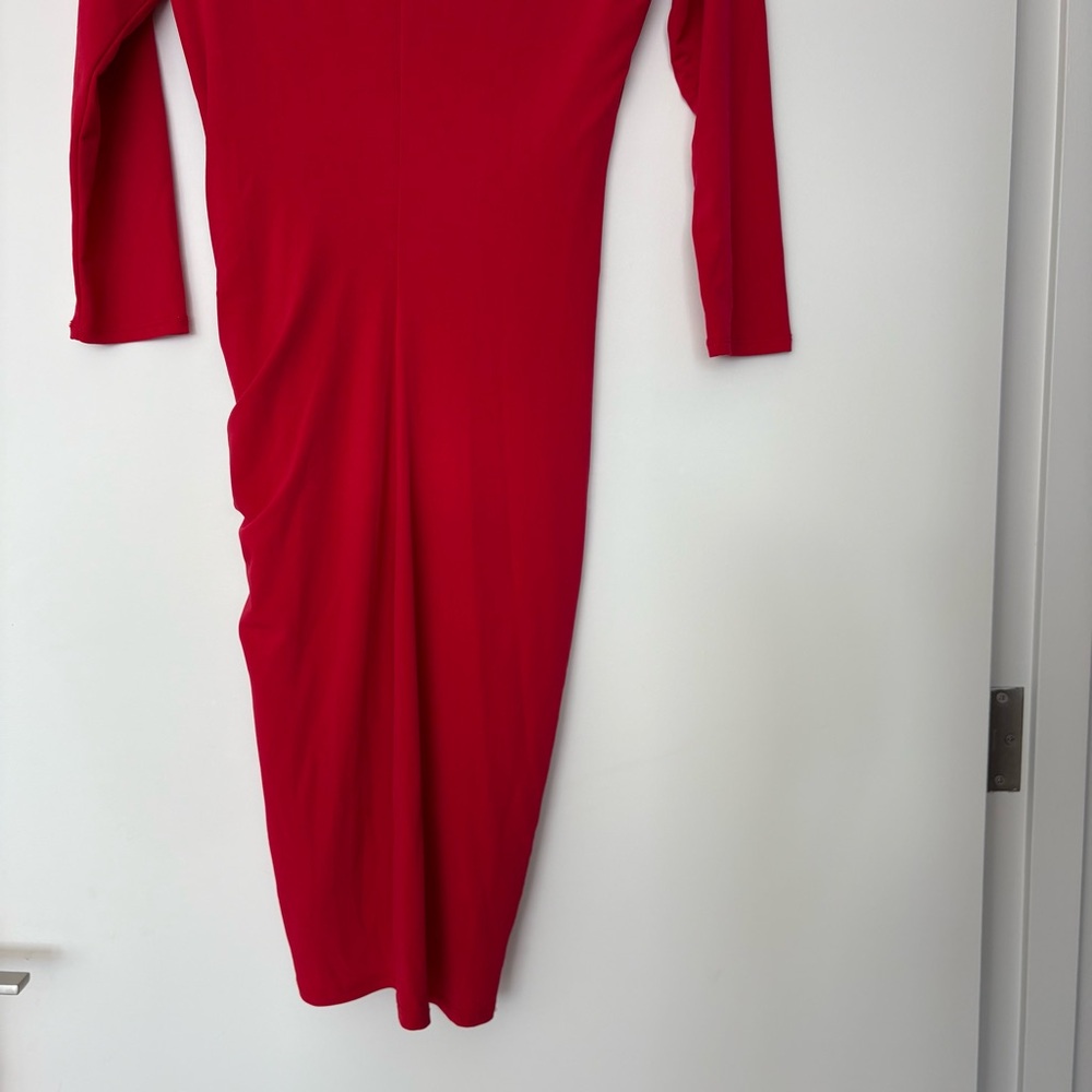VELVET by Graham & Spencer Elegant Red V-Neck Dress - Picture 12 of 13